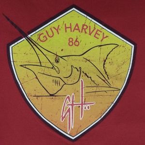 Guy Harvey Men's 2XL Red T-Shirt Marlin Fishing
